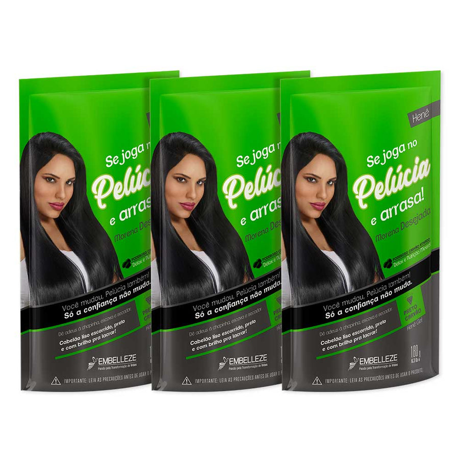 Kit 3 Henê Pelúcia Morena Desejada Pouch