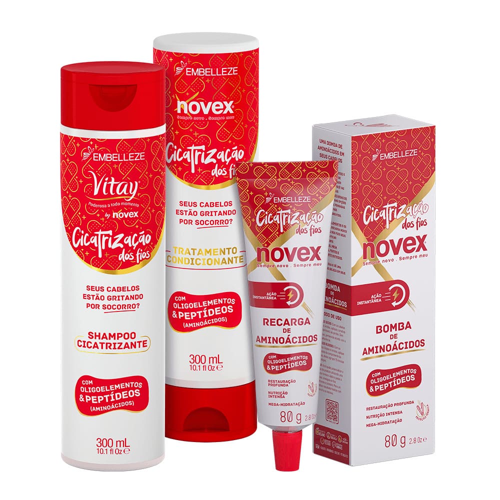 Kit Novex Cicatrização dos Fios Recarga de Aminoácidos Cuidado Diário