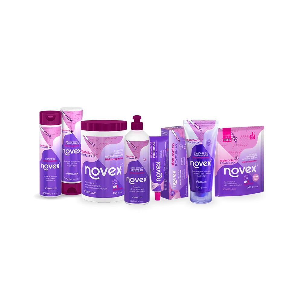 Kit Novex Hiaurônico PowerMax Família Completa