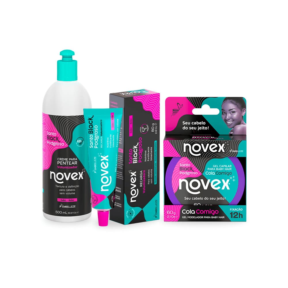 Kit Novex Meus Cachos Santo Black Poderoso Finalização