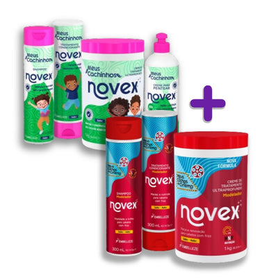 Kit mãe e filha com Novex Meus Cachos de Cinema + Novex Meus Cachinhos