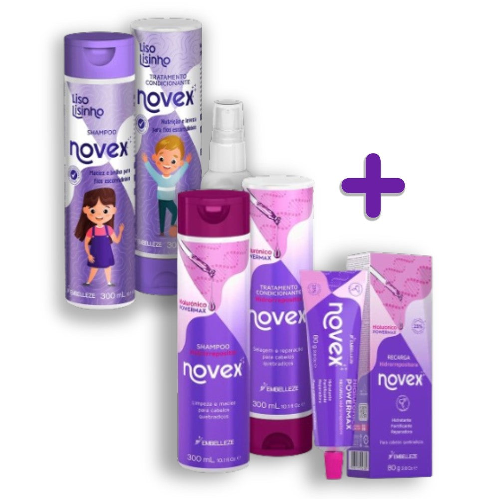 Kit Mãe e Filha com Novex Hialurônico + Novex Liso Lisinho