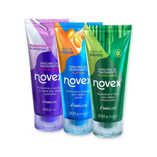 Kit Novex 3 Máscaras Capilar de Tratamento HNR