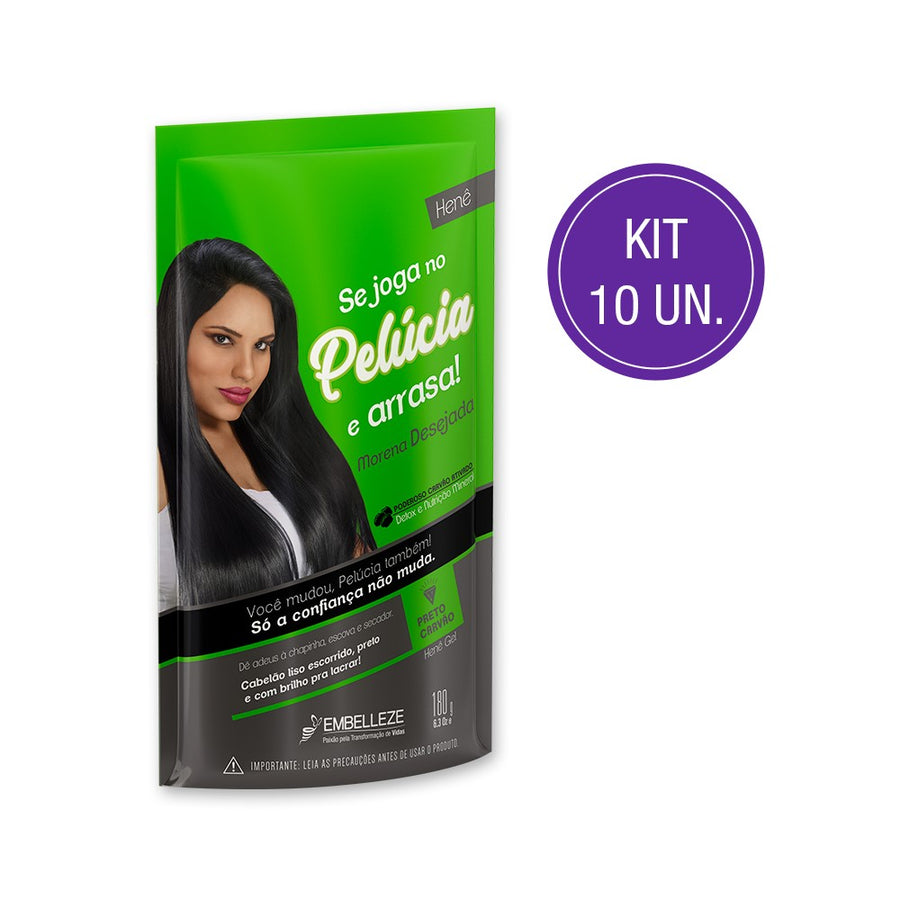 Kit com 10 Henês Pelúcia Morena Desejada Pouch