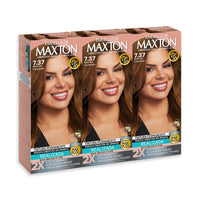 Kit 3 Tinta de cabelo Maxton Delícias Marrom Caramelo 7.37