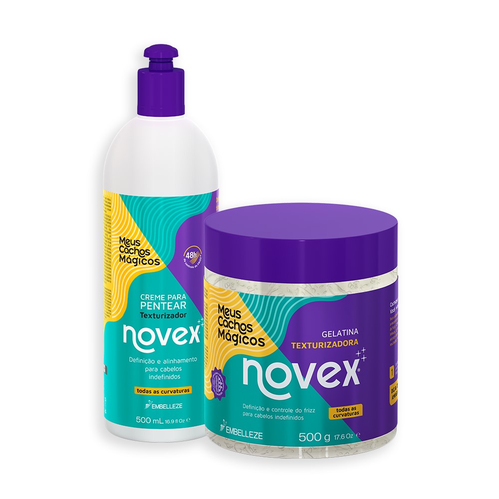 Kit Novex Meus Cachos Mágicos Gelatina 500G + Creme Para Pentear 500G