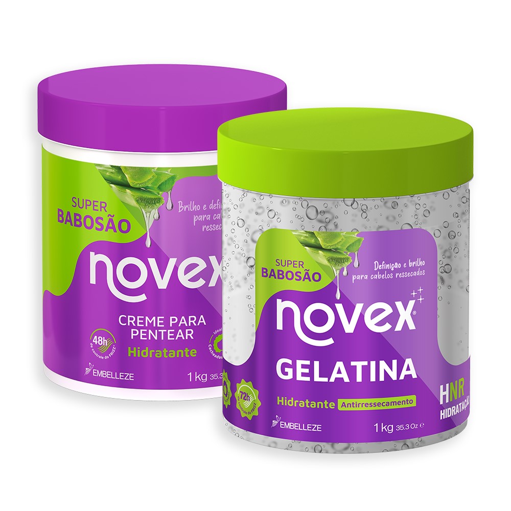 Kit Novex Super Babosão Gelatina 1KG + Creme Para Pentear 1KG