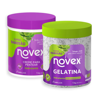 Kit Novex Super Babosão Gelatina 1KG + Creme Para Pentear 1KG