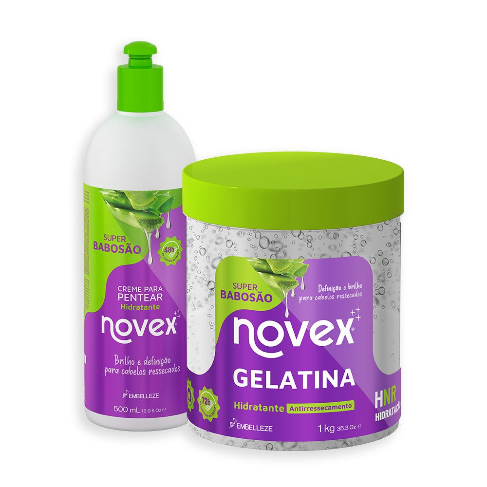 Kit Novex Super Babosão Gelatina 1KG + Creme Para Pentear 500G