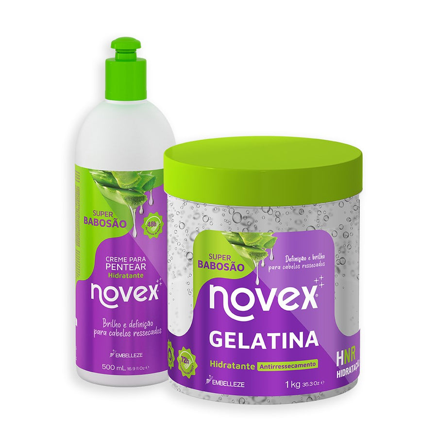 Kit Novex Super Babosão Gelatina 1KG + Creme Para Pentear 500G