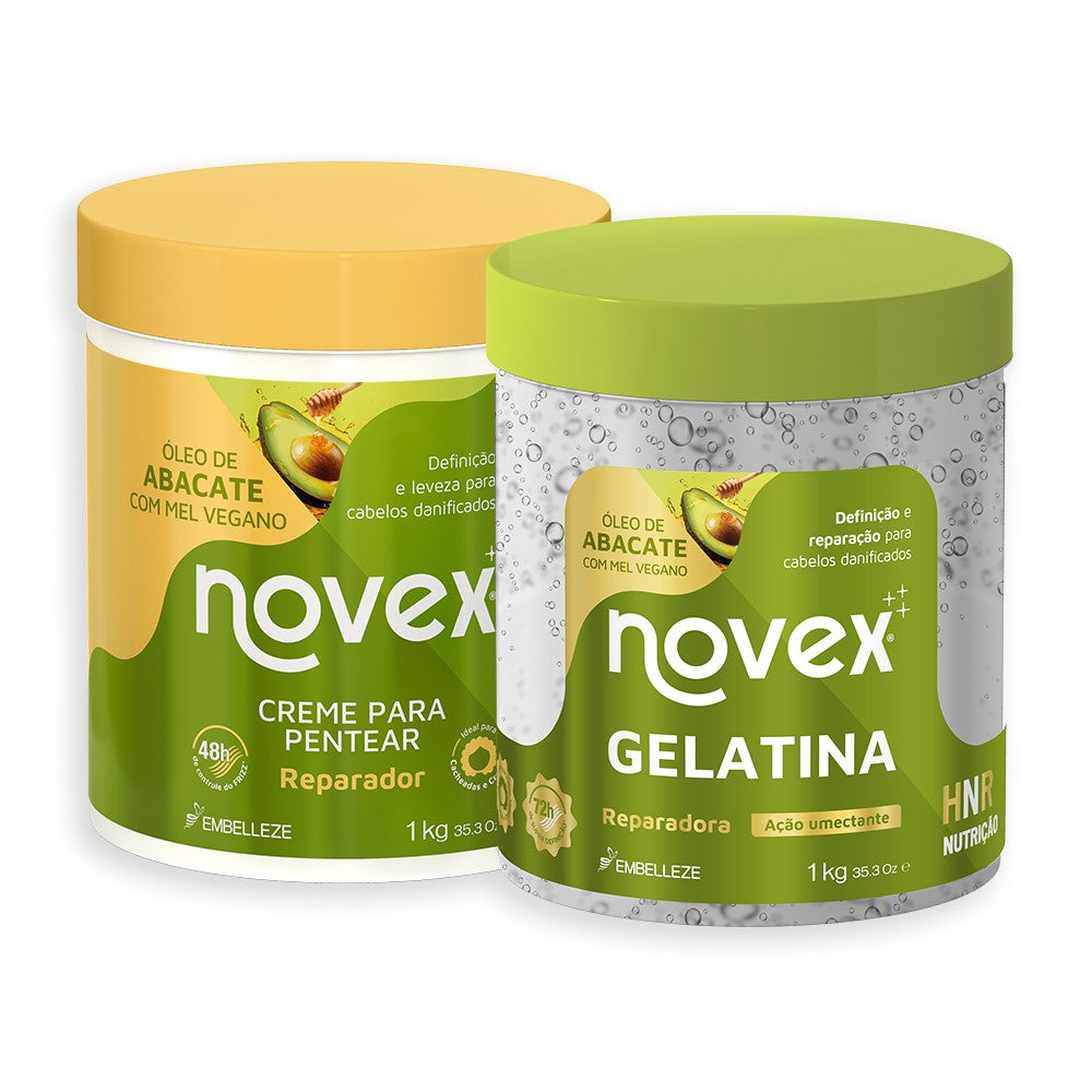 Kit Novex Óleo de Abacate Gelatina 1KG + Creme Para Pentear 1KG