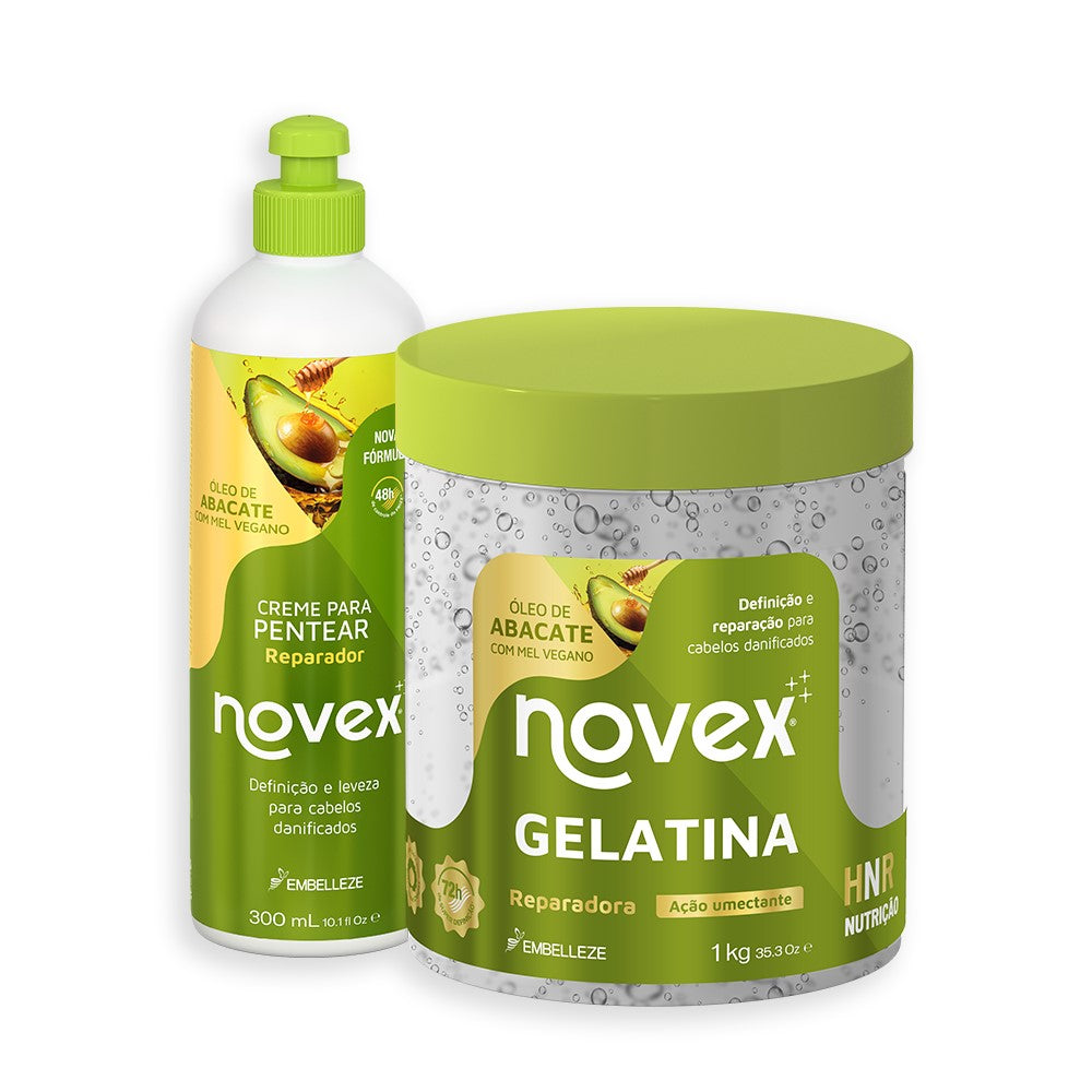 Kit Novex Óleo de Abacate Gelatina 1KG + Creme para Pentear 300G