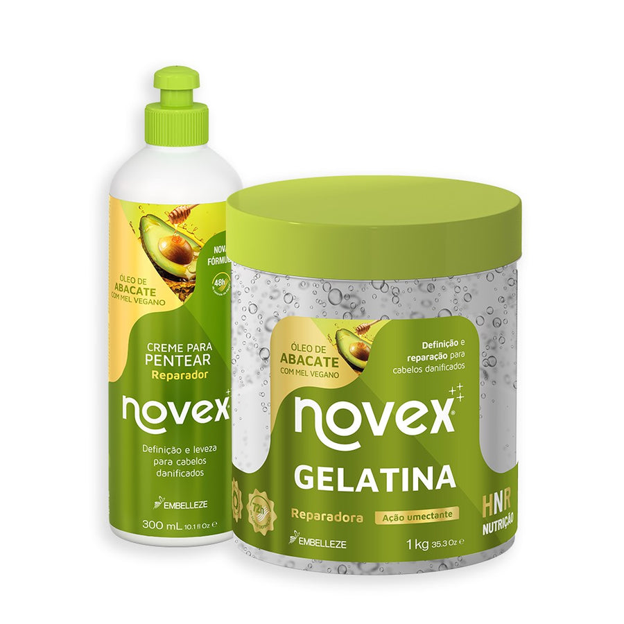 Kit Novex Óleo de Abacate Gelatina 1KG + Creme para Pentear 300G