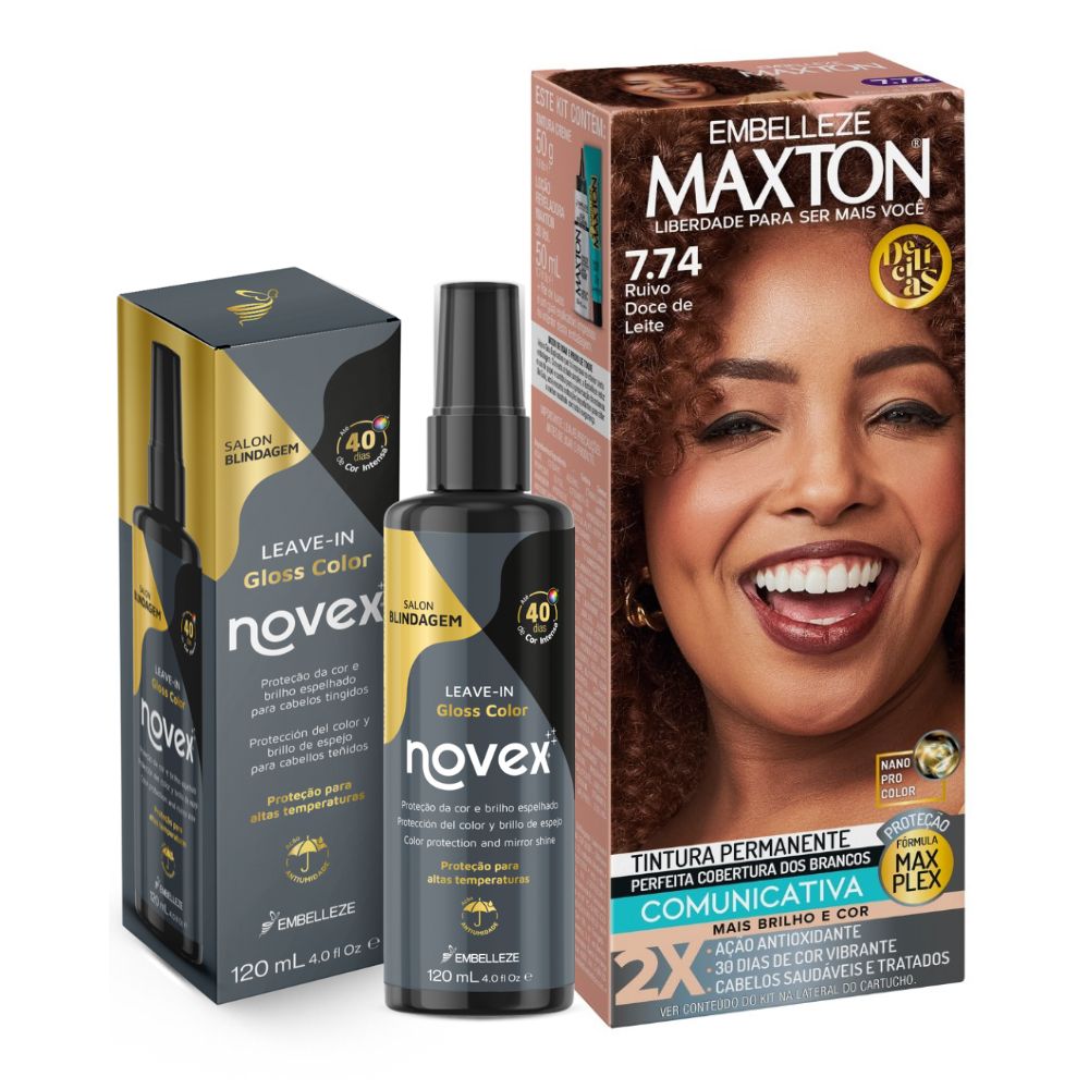 Kit Cor Radiante Maxton Delícias Ruivo Doce Leite