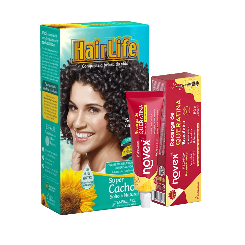 Kit HairLife Super Cachos + Novex Recarga De Queratina