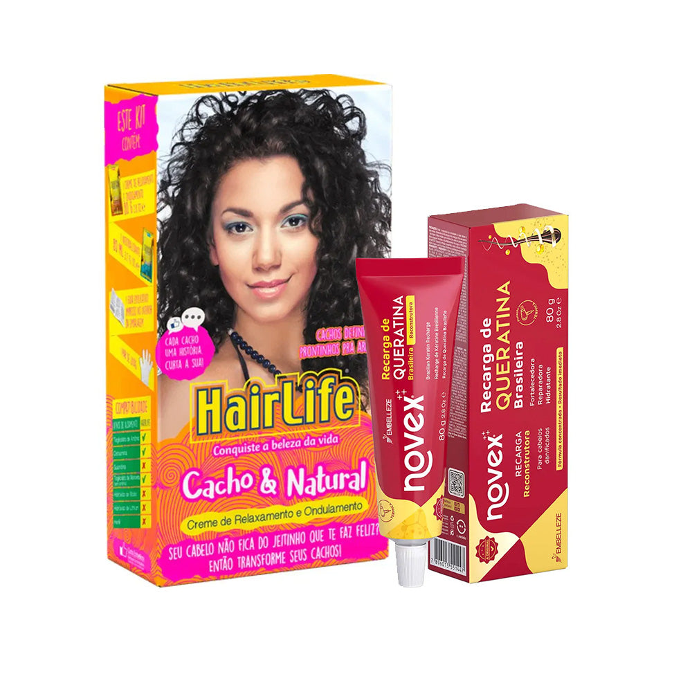 Kit HairLife Cacho & Natural + Novex Recarga De Queratina