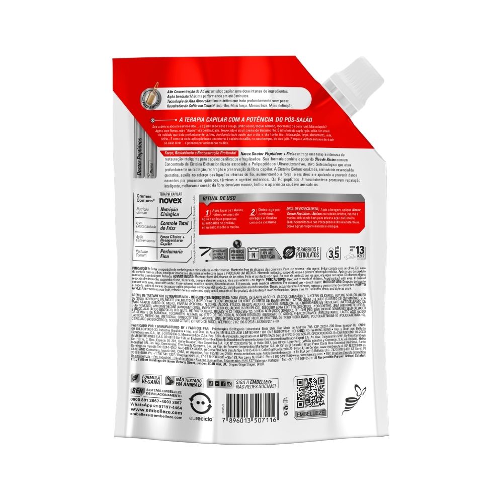 Refil de Creme de Tratamento Novex Doctor Ricino