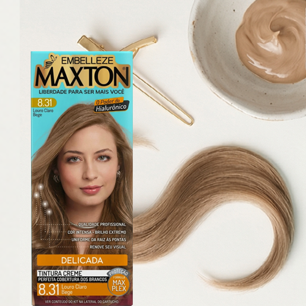 Tinta de Cabelo Maxton Louro Claro Bege 8.31 Delicada