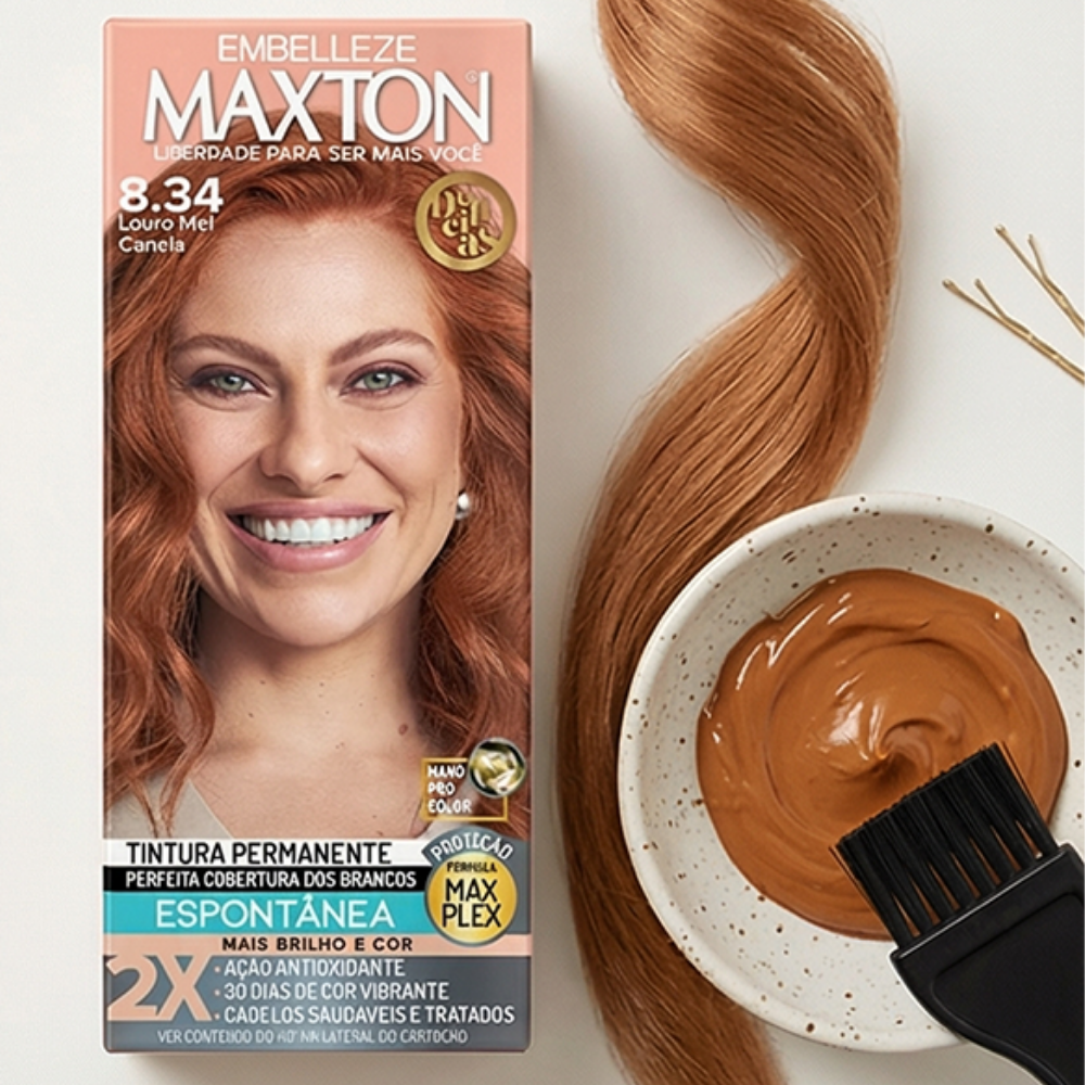 Tinta De Cabelo Maxton Louro Mel Canela 8.34