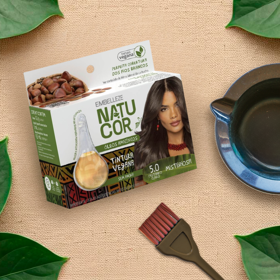 Tinta de Cabelo Natucor Óleos Amazônicos Castanho Claro 5.0