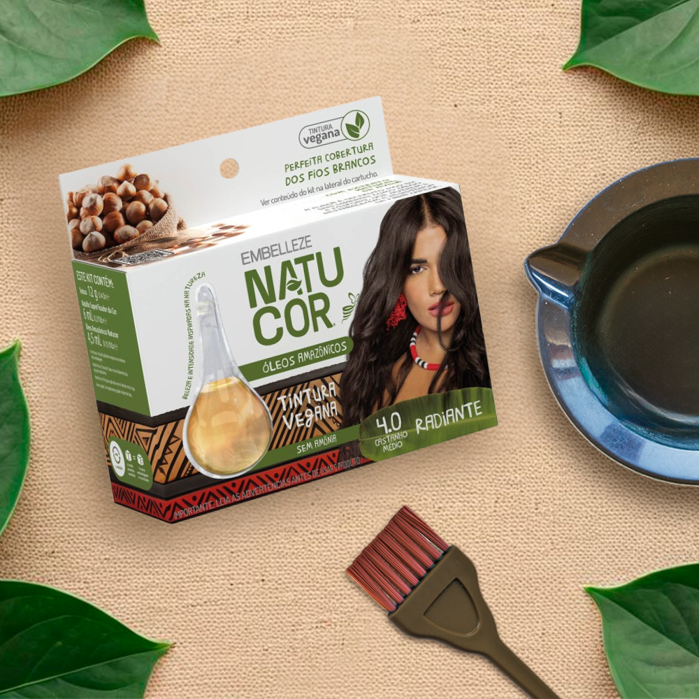 Tinta de Cabelo Natucor Óleos Amazônicos Castanho Médio 4.0