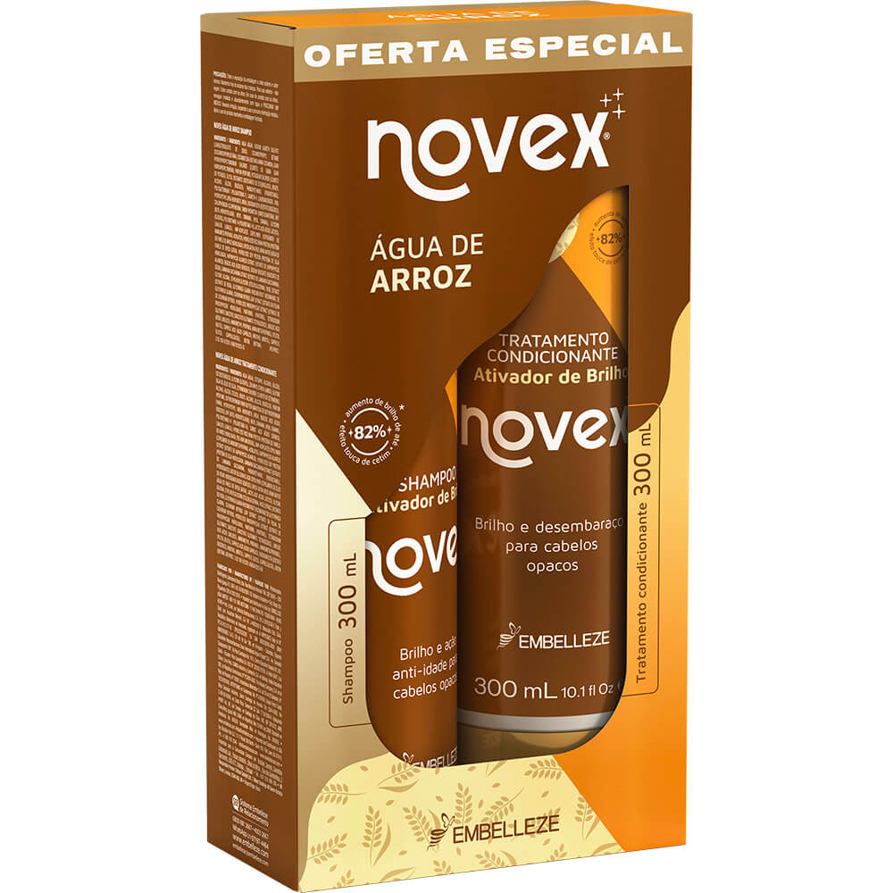 Shampoo e Condicionador Novex Brilho Mágico Água de Arroz