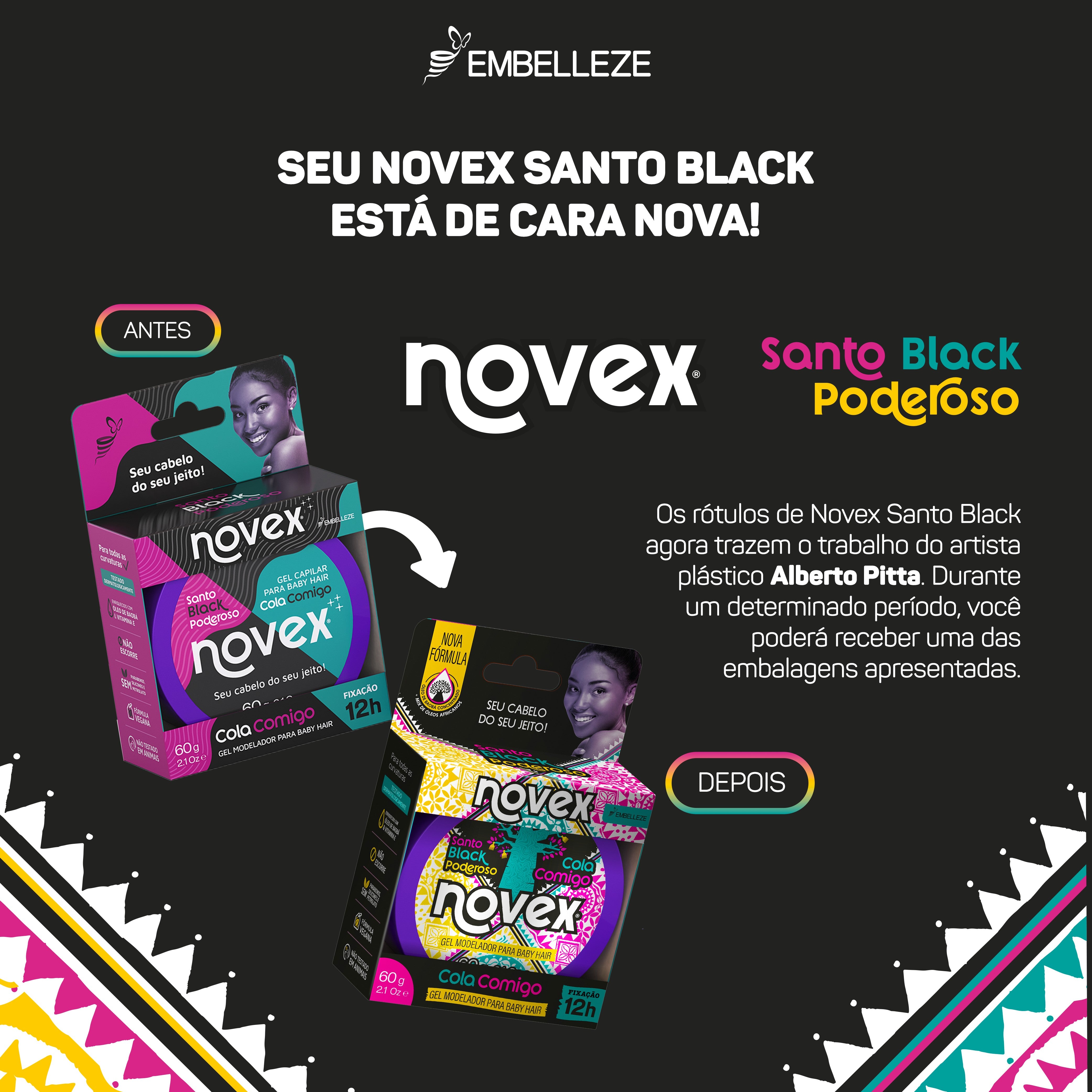 Gel Cola Comigo Novex Meus Cachos Santo Black Poderoso