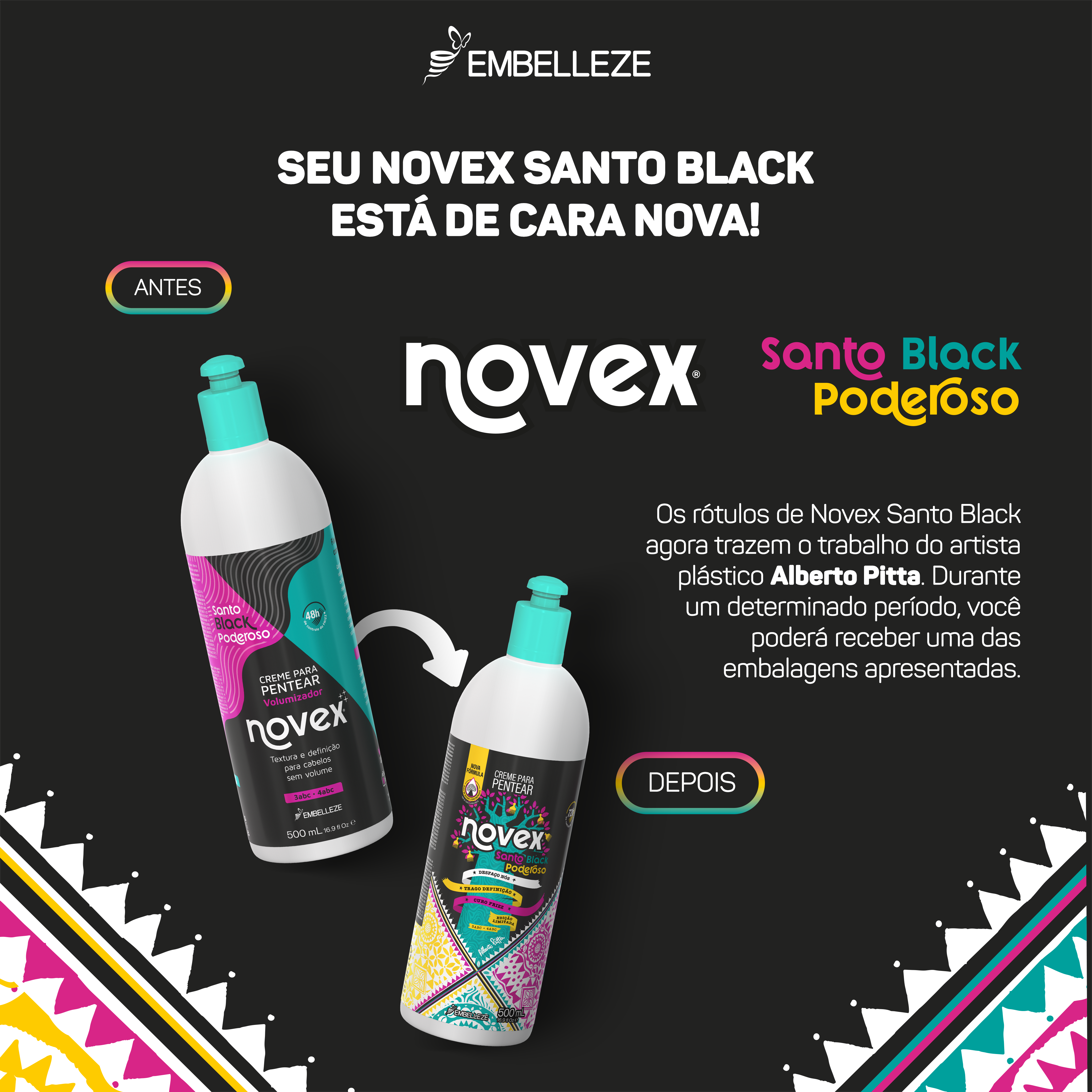 Creme para Pentear Novex Meus Cachos Santo Black Poderoso