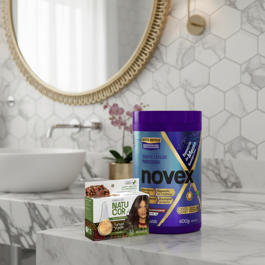 Kit Natucor Óleos Da Amazônia Castanho Claro 5.0 + Novex Reposição De Massa 400G