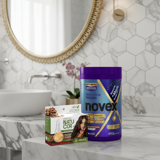 Kit Natucor Óleos Da Amazônia Castanho Médio 4.0 + Novex Reposição De Massa 400G