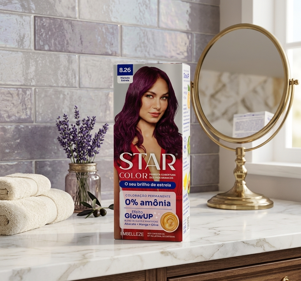 Tinta De Cabelo Star Color Marsala Estrela 8.26