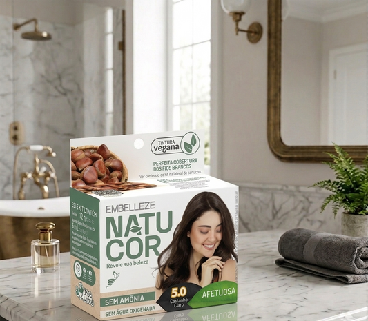 Tinta de Cabelo Natucor Naturalmente Afetuosa Castanha Castanho Claro 5.0