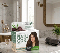 Tinta de Cabelo Natucor Naturalmente Charmosa Marrom Tâmara 3.23 Kit Economico