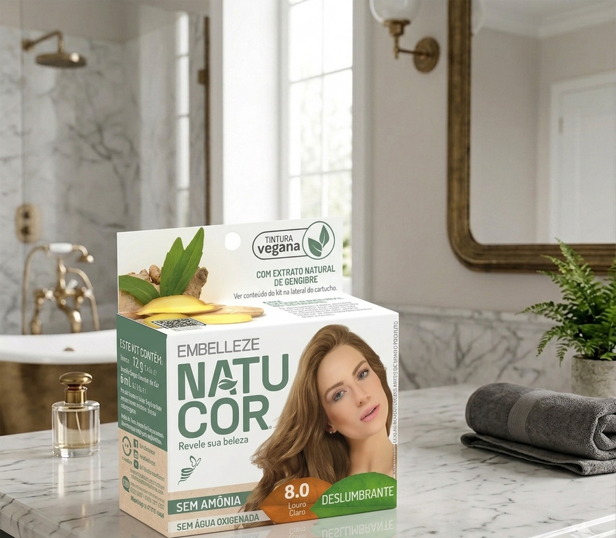 Tinta de Cabelo Natucor Naturalmente Deslumbrante Louro Claro 8.0