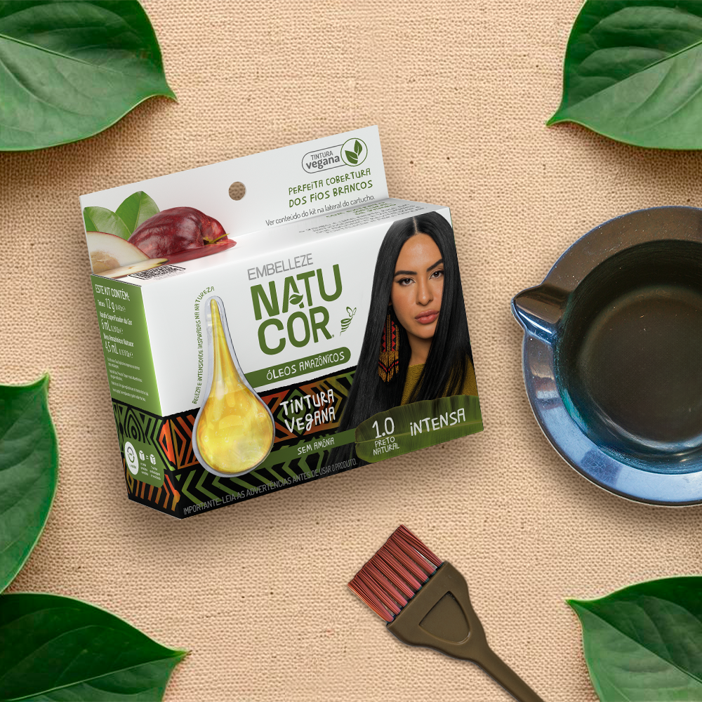 Tinta de Cabelo Natucor Óleos Amazônicos Preto Natural 1.0