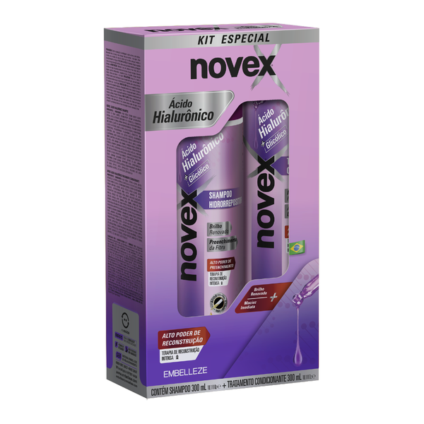 Shampoo e condicionador Novex Hialurônico PowerMax Harmonização capilar